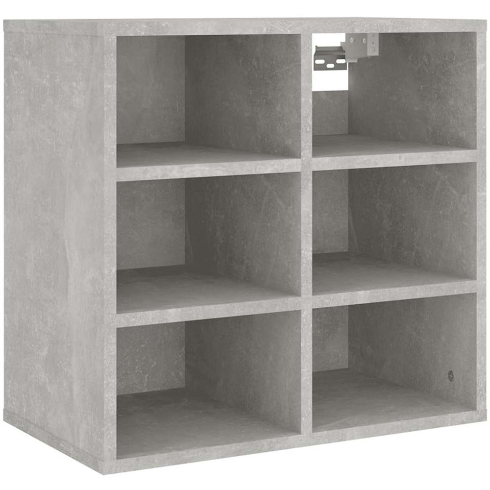 vidaXL 12 Open Shelf Concrete Grey Shoe Storage Cabinet Set of 2 Image 5