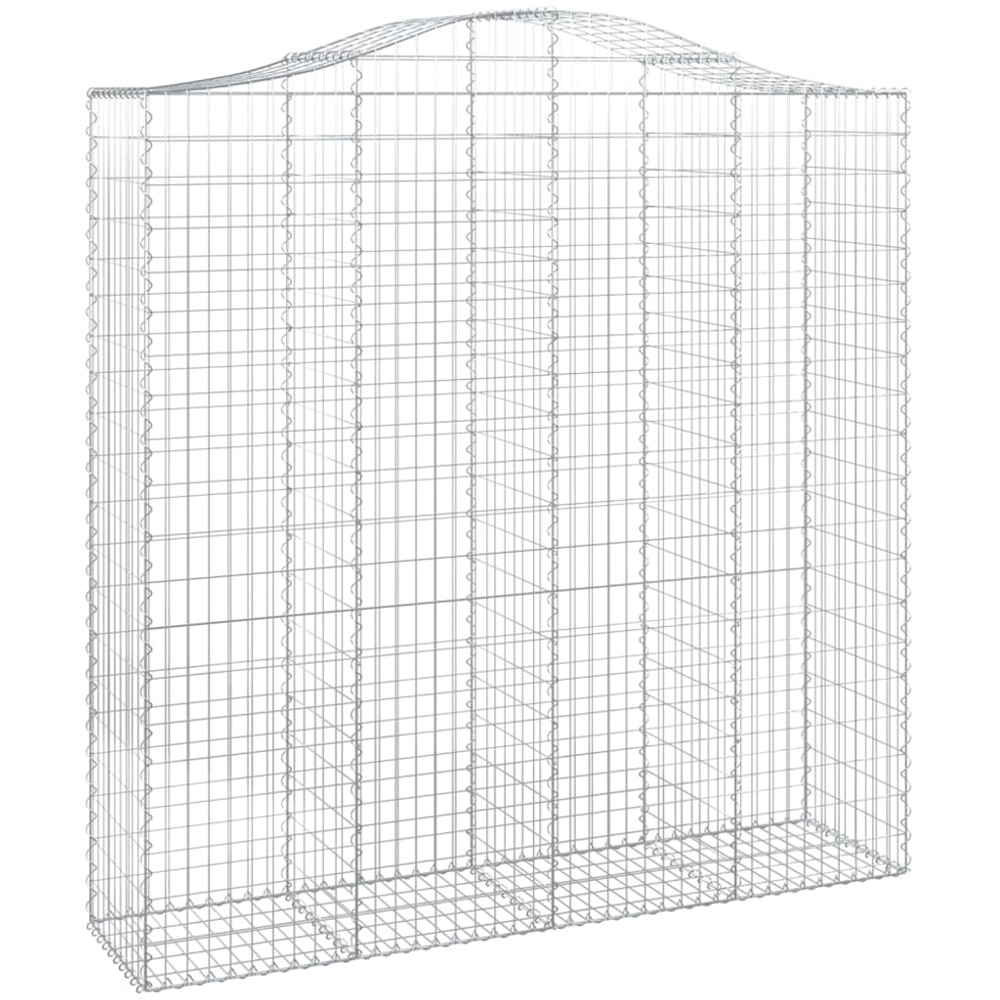 vidaXL Silver Galvanised Iron Arched Gabion Basket 200 x 50 x 200/220cm 5 Pack Image 1