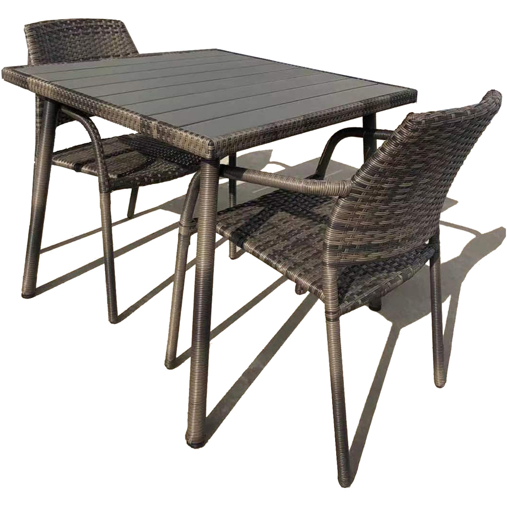 Furniture One 2 Seater Rattan Stackable Garden Dining Set Image 2