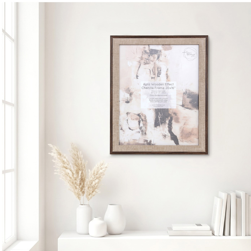 Ayra Wooden Effect Chenille Photo Frame 16 x 20 inch Image 2