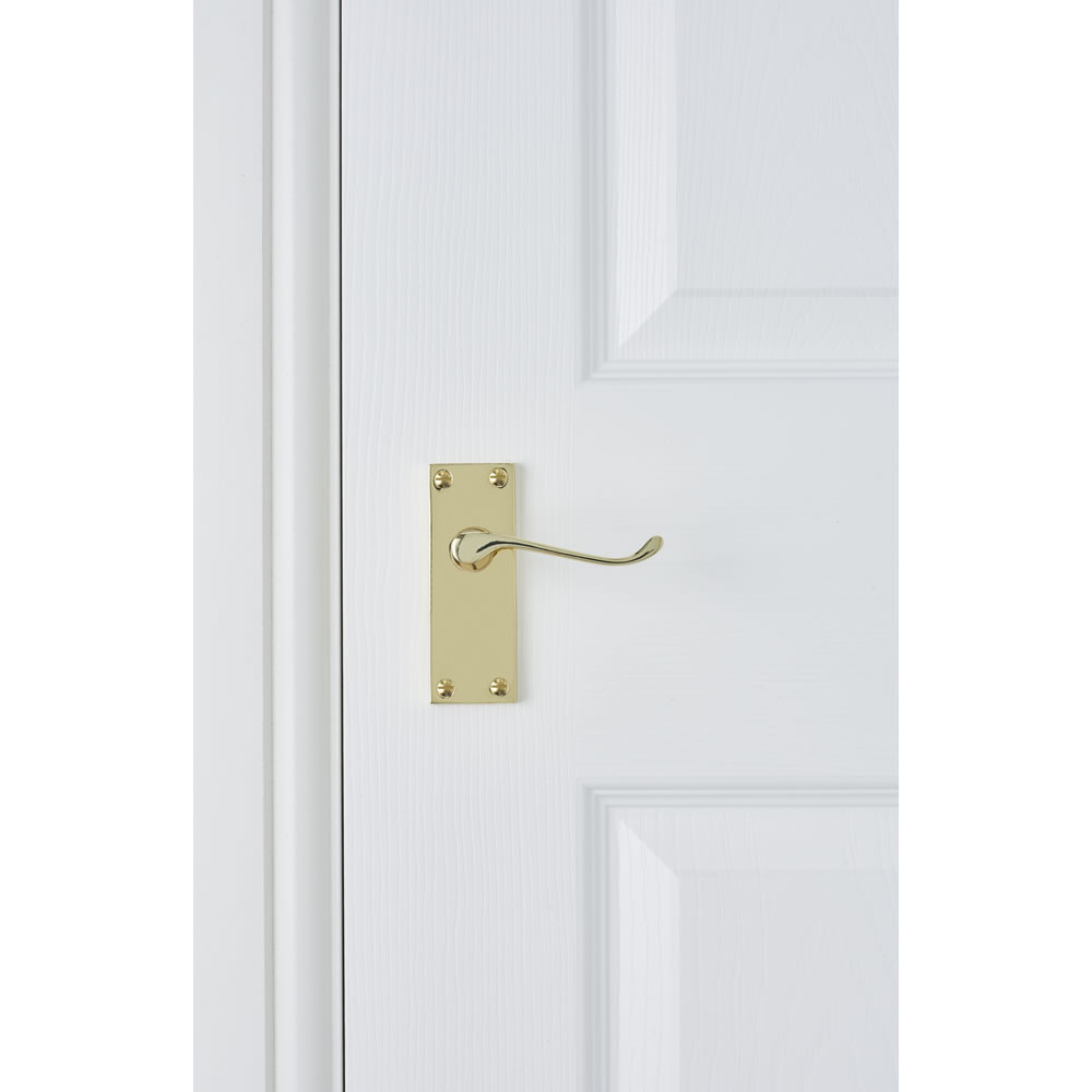 Wilko Functional Victorian Scroll Lock Door Handle Image 2
