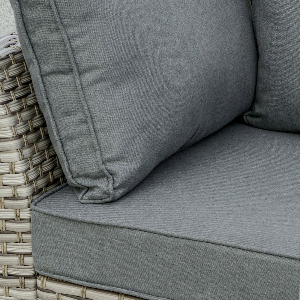 Outsunny 5 Seater Light Grey PE Rattan Sofa Lounge Set Image 3