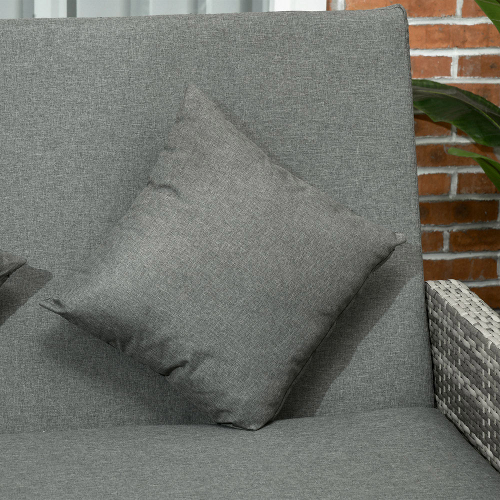 Outsunny 2 Seater Grey Rattan Sun Lounger Image 6