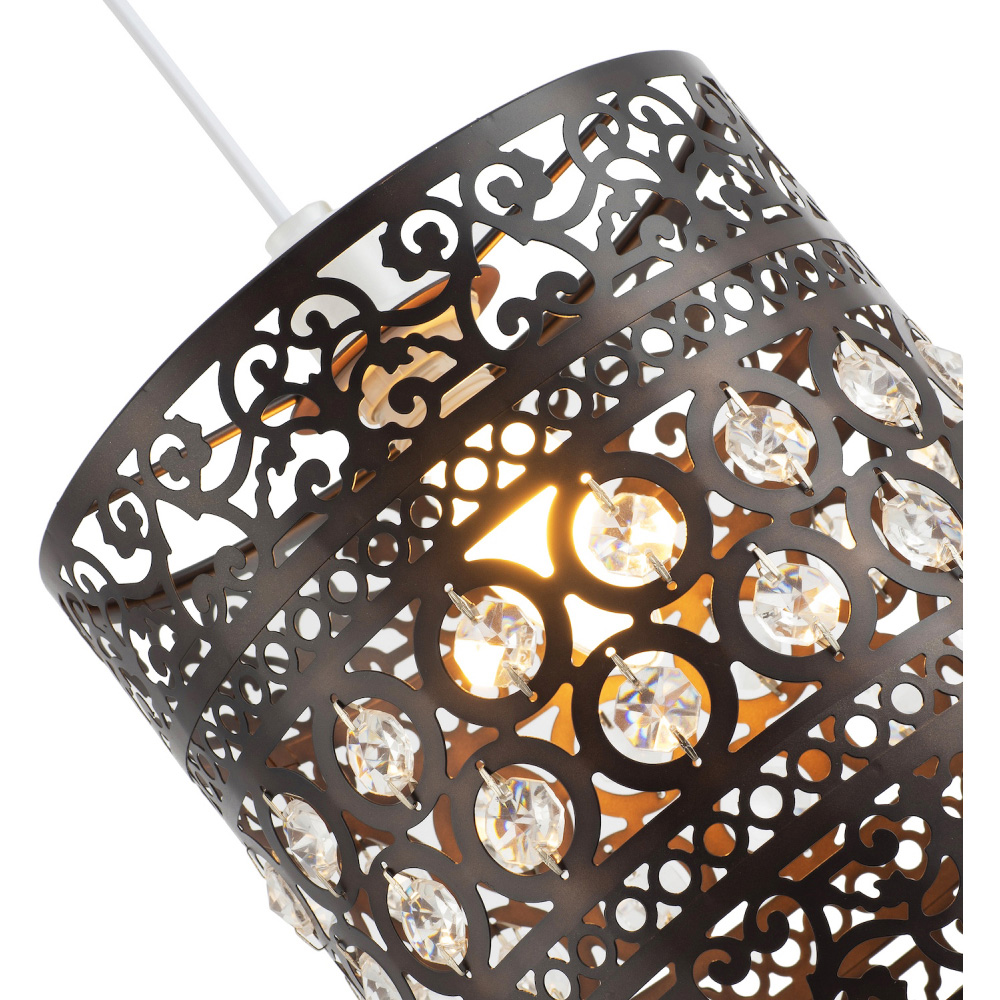 Happy Homewares Ornate Bronze Clear Acrylic Droplets Pendant Shade Image 6