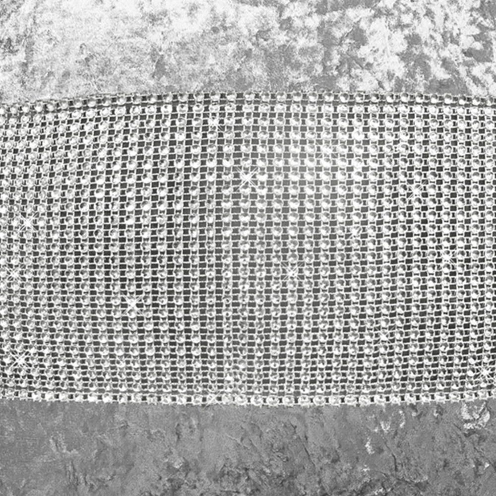 Intimates Diamonte Crushed Velvet Silver Filled Cushion 43 x 43cm 2 Pack Image 2
