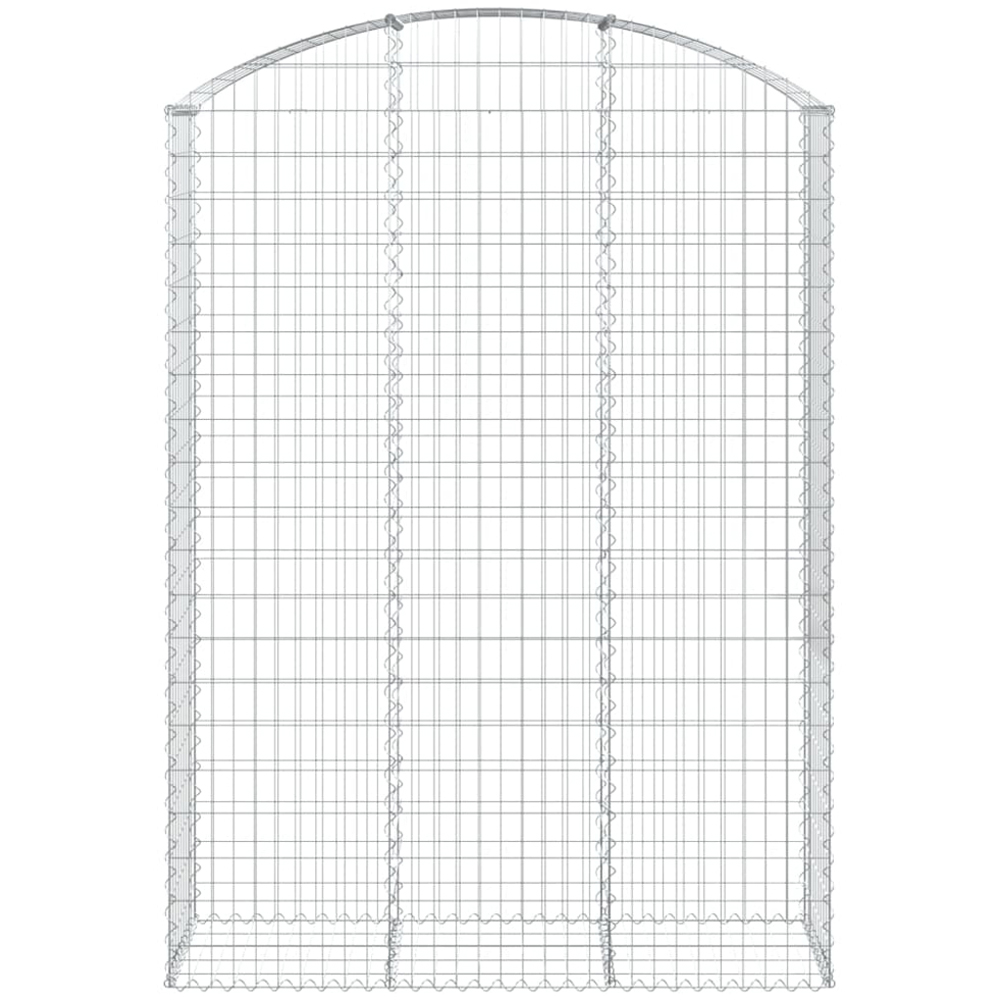 vidaXL Silver Galvanised Iron Arched Gabion Basket 150 x 50 x 200/220cm Image 2