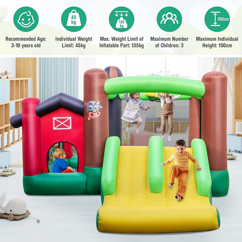 Costway Inflatable Trampoline Bounce House with Carrying Bag Image 2