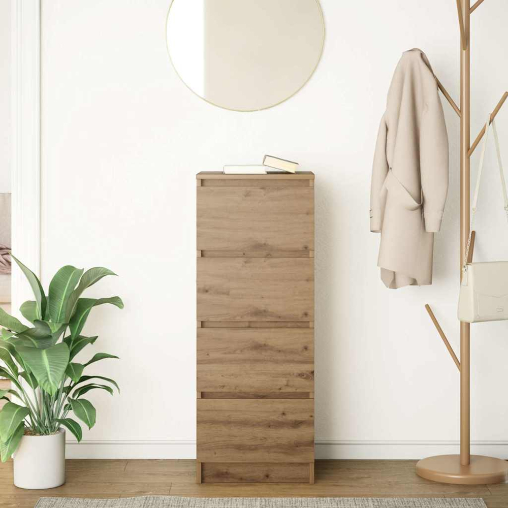 vidaXL 4 Drawer Artisan Oak Sideboard Image 3