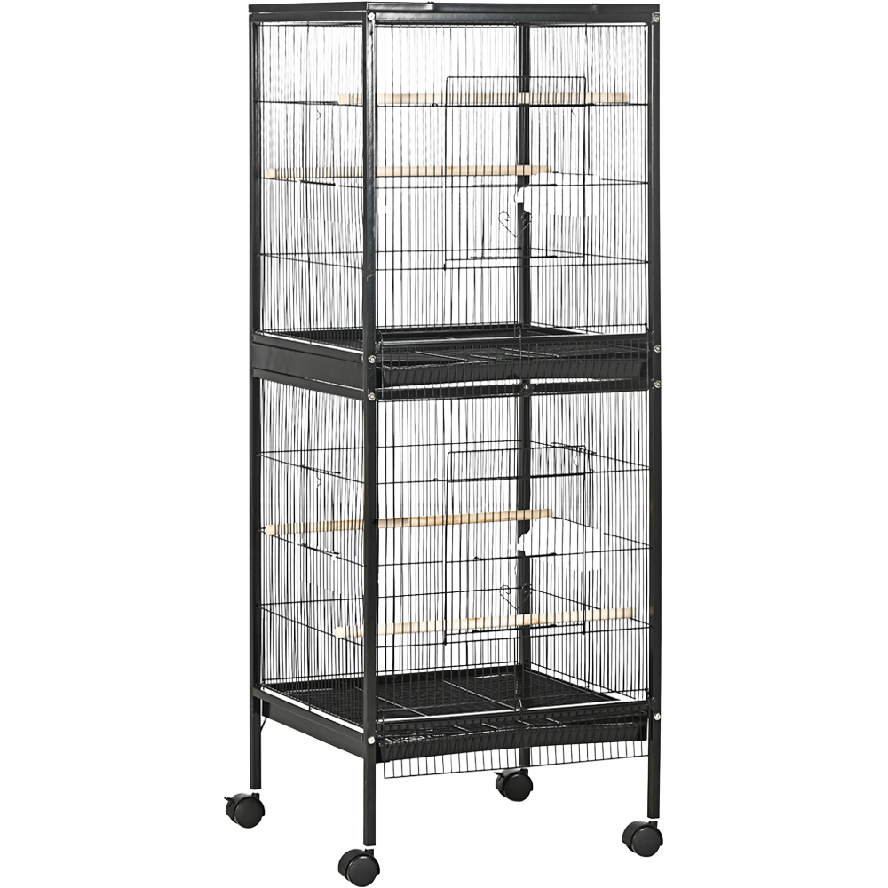 PawHut 2-in-1 Large Bird Cage Aviary with Wheels Image 1
