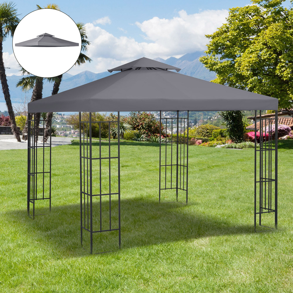 Outsunny 3 x 3m Deep Grey Replacement Gazebo Canopy Image 1