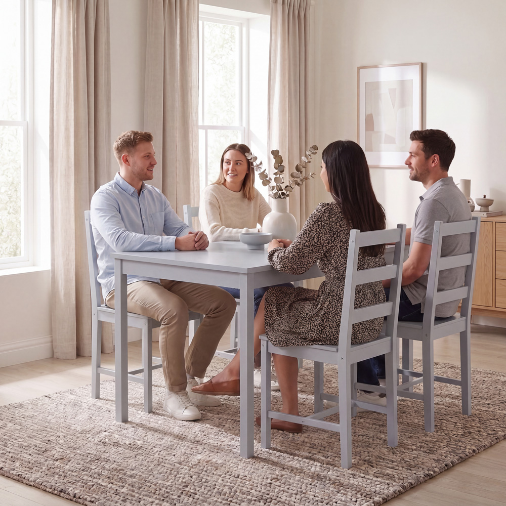 VIDA DESIGNS Yorkshire 4 Seater Dining Set Grey Image 4