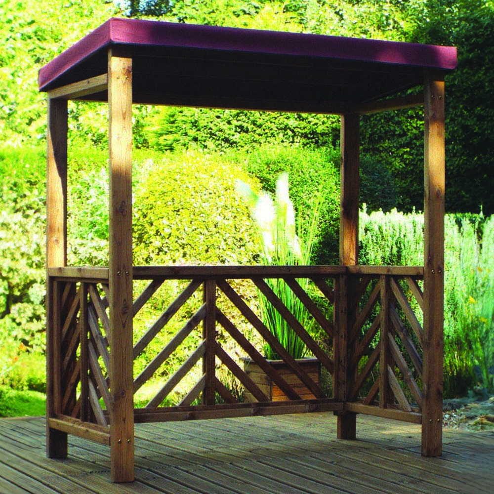 Charles Taylor Dorchester BBQ Shelter with Burgundy Roof Cover Image 1