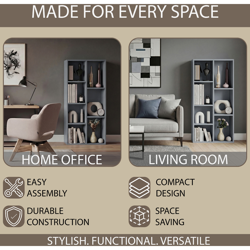 VIDA DESIGNS 7 Shelf Grey Cube Storage Unit Image 5