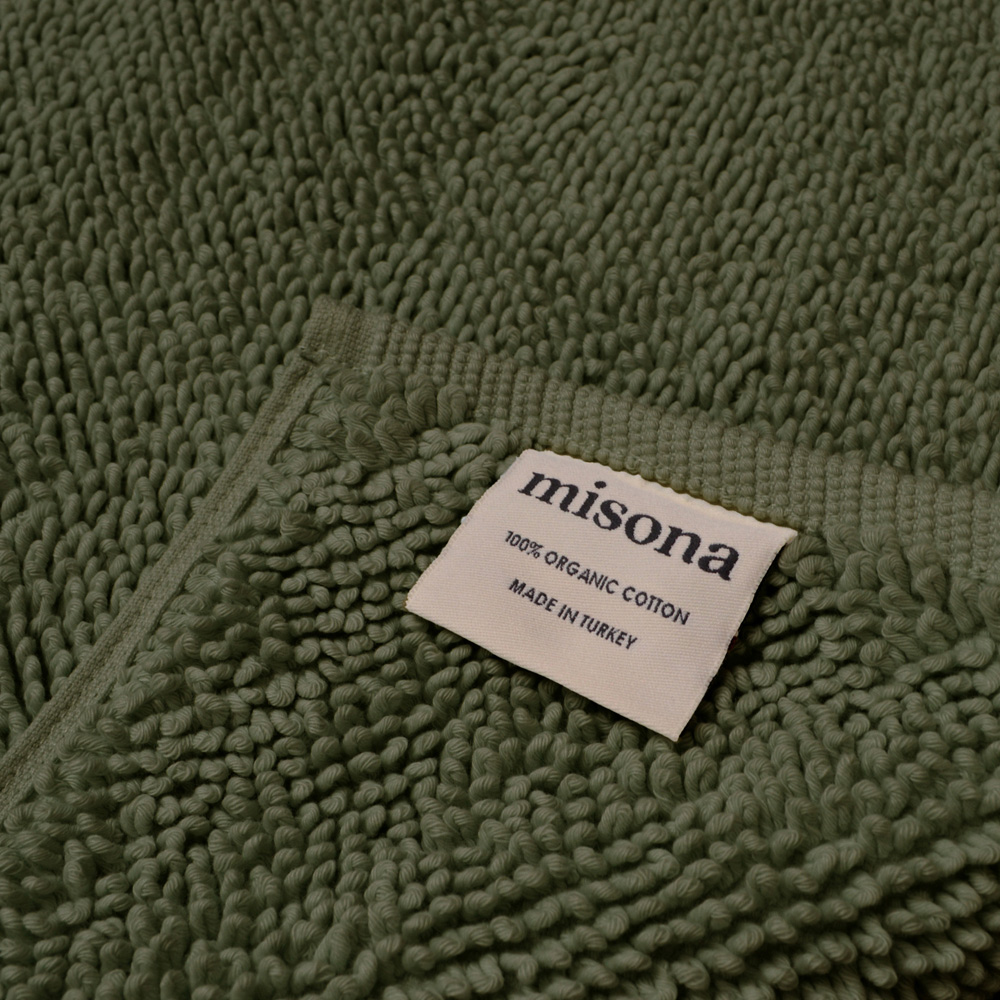 Misona Loop Khaki Reversible Organic Cotton Bath Mat 50 x 80cm Image 2