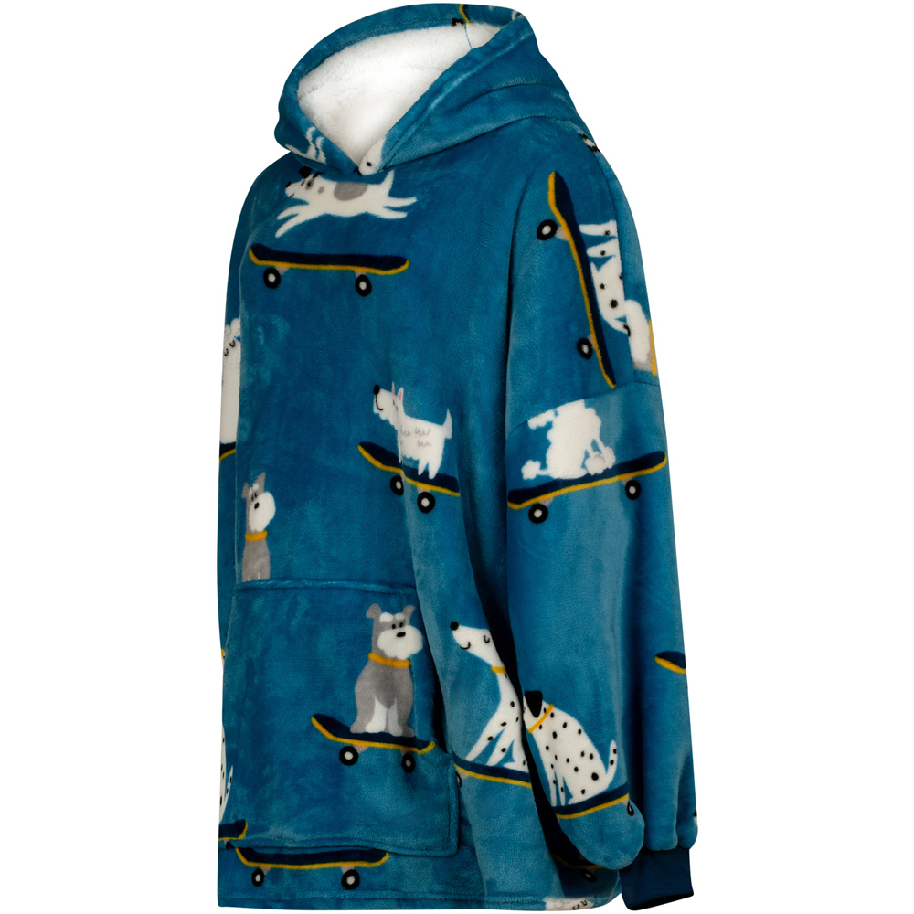 Rapport Home Skater Dog Fleece Hoodie Oversize Multicolour Image 3