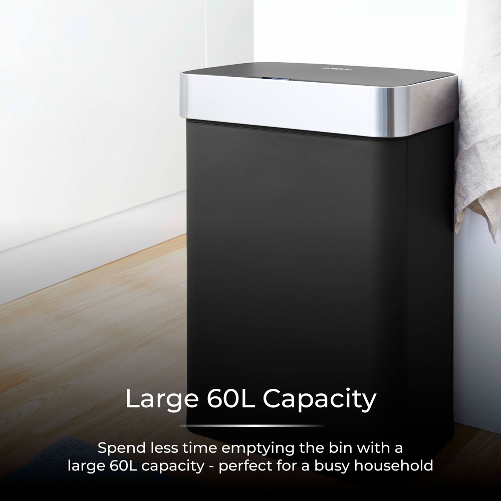 Tower Black Compact Sensor Bin 60L Image 3