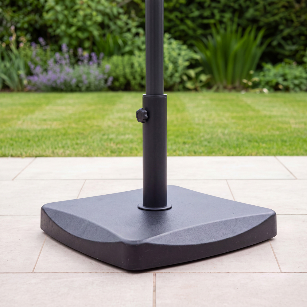 Charles Bentley Black Square Concrete Parasol Base 25kg Image 4