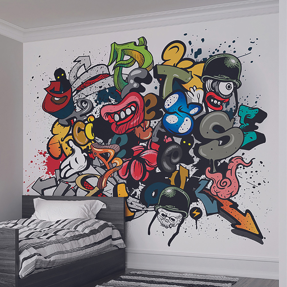Origin Murals Spray Paint Multicolour Wall Mural Image 1