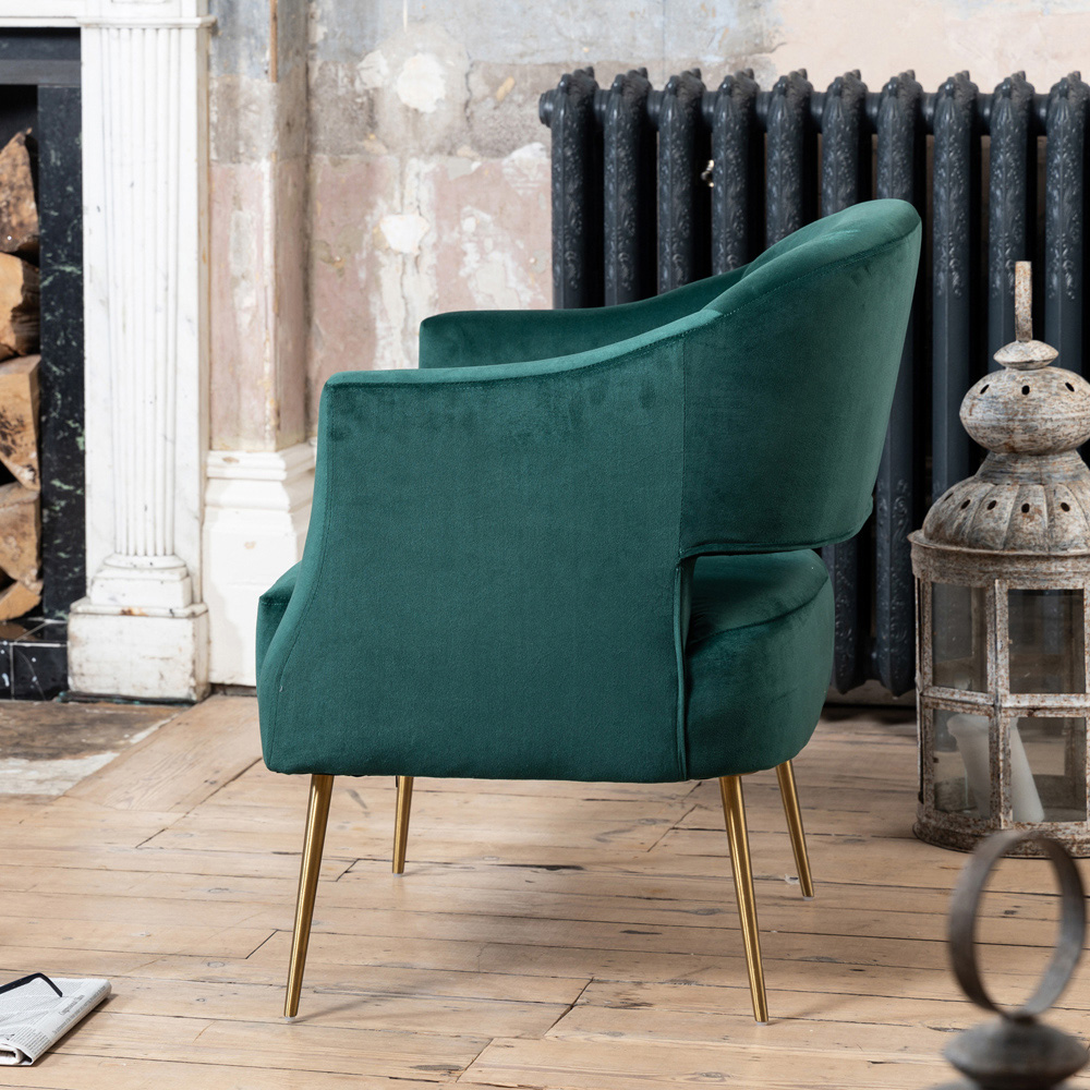 Artemis Home Hobson Green Velvet Accent Chair Image 2