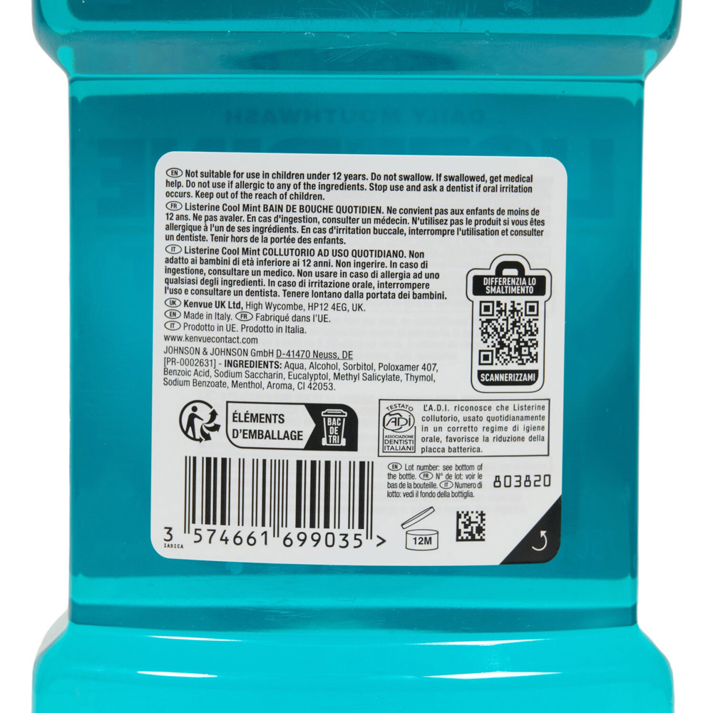 Listerine 750ml Mouthwash Cool & Fresh Image 7