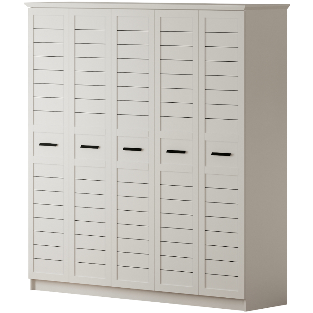 Evu VENICE XL 5 Door Soft White Wardrobe Image 2