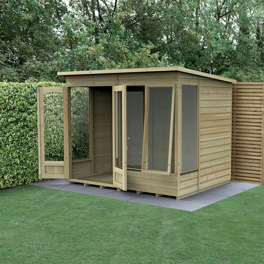 Forest Garden Beckwood 8 x 6ft Single Front Opening Pent Summerhouse Image 6