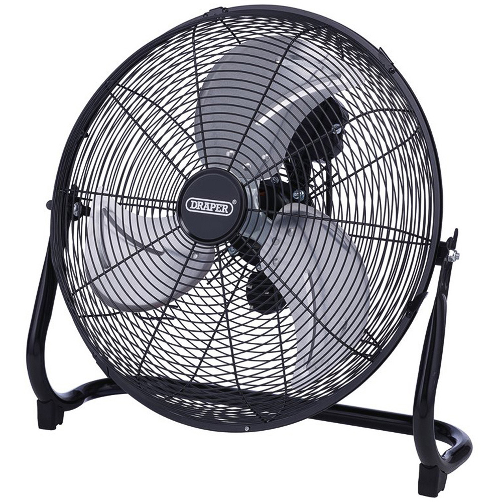Draper Black and Silver High Velocity Floor Fan 16 inch Image 1