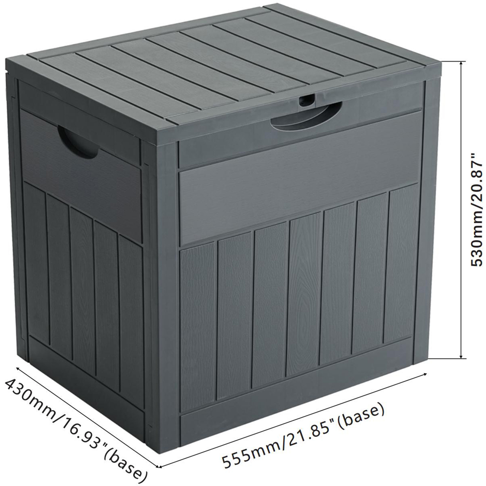 Living and Home Grey Waterproof Wood-Grain Texture Storage Box 126L Image 8