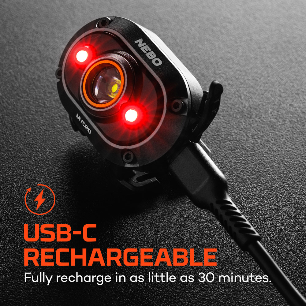 Nebo Mycro 450 2-in-1 450 Lumens Grey Rechargeable Detachable Headlamp and Cap Light Image 6