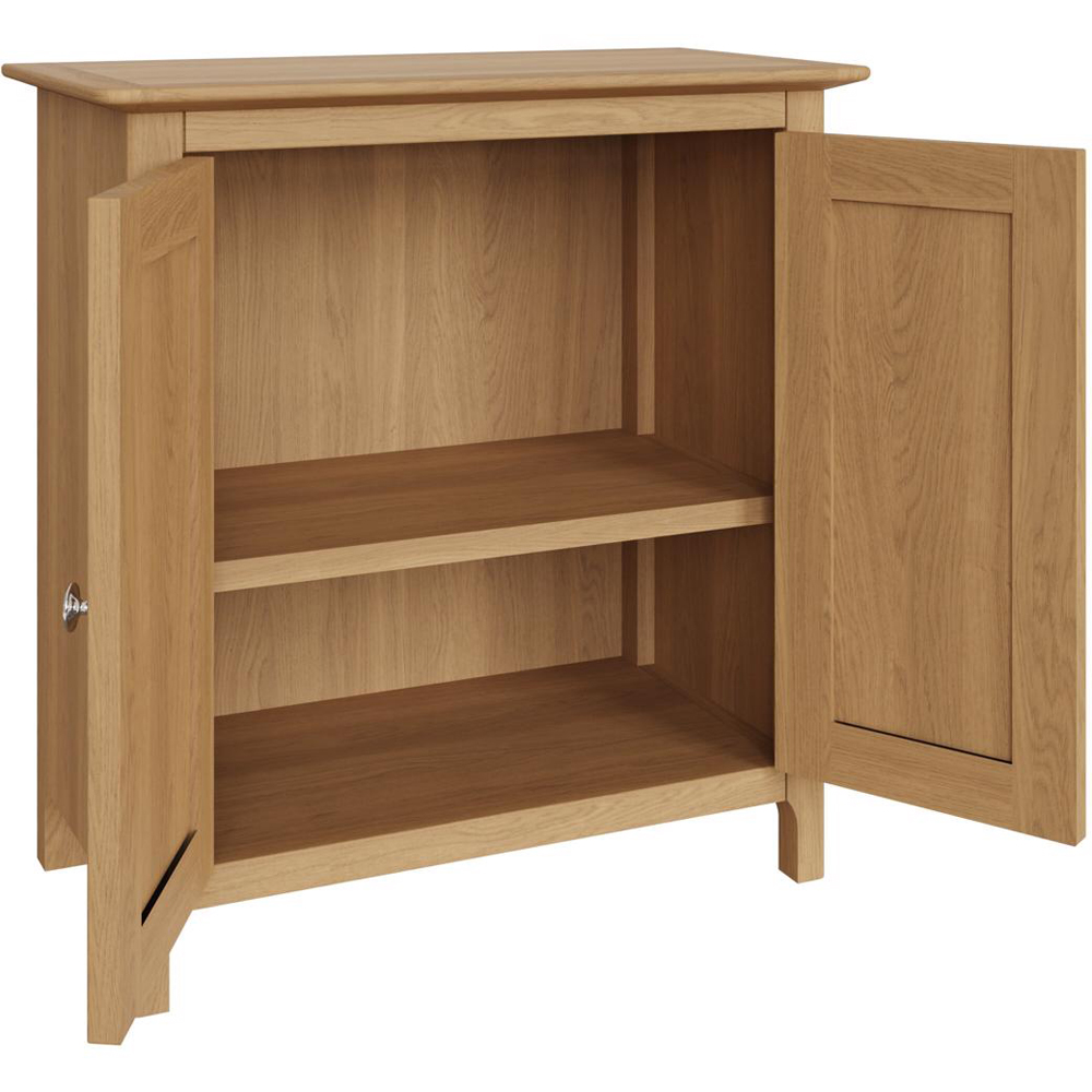 FWStyle Taberno 2 Door Natural Lacquered Oak Compact Sideboard Image 4