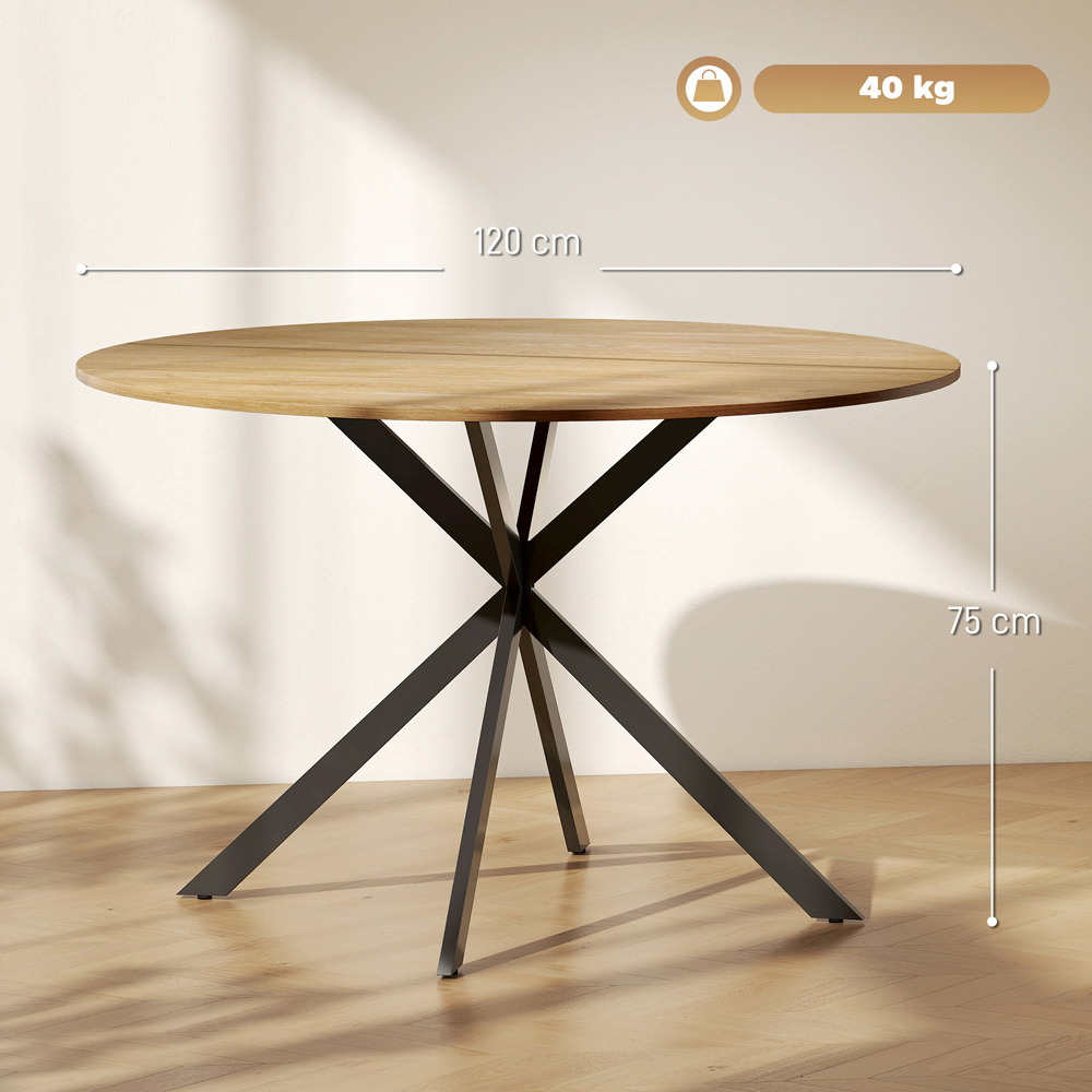 Portland 4 Seater Industrial Dining Table Black and Woodgrain Effect Image 9