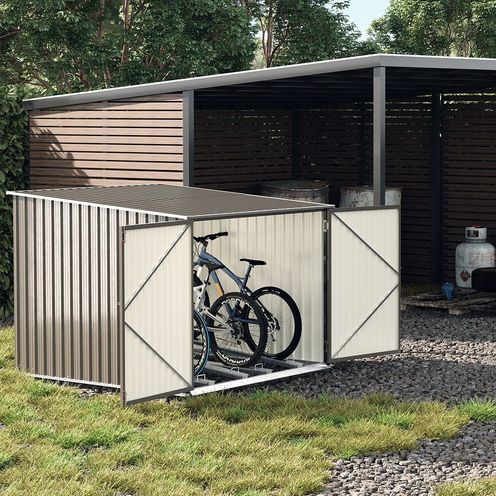 Living and Home 6.7 x 6.4ft Grey Lockable Bike Metal Storage Shed Image 7