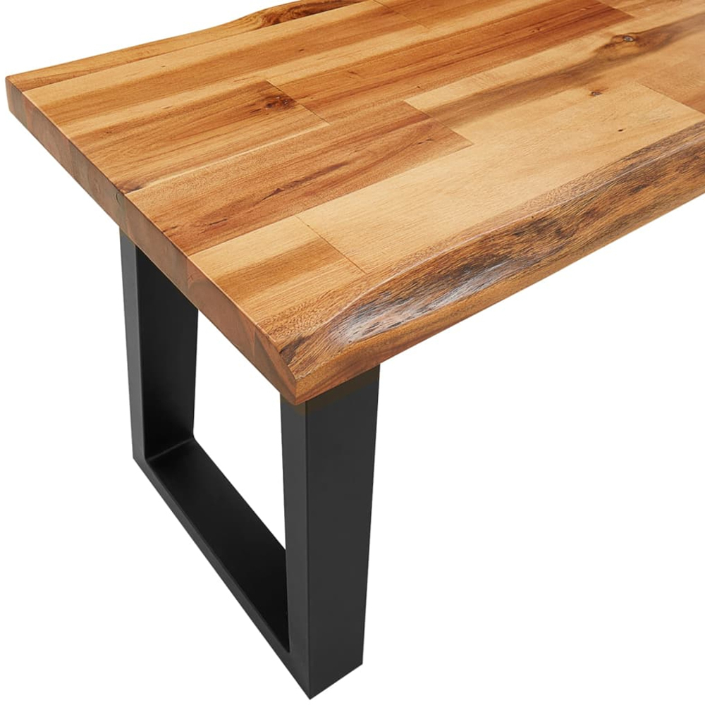 vidaXL 2 Seater Solid Acacia Wood Bench with Live Edge Image 7