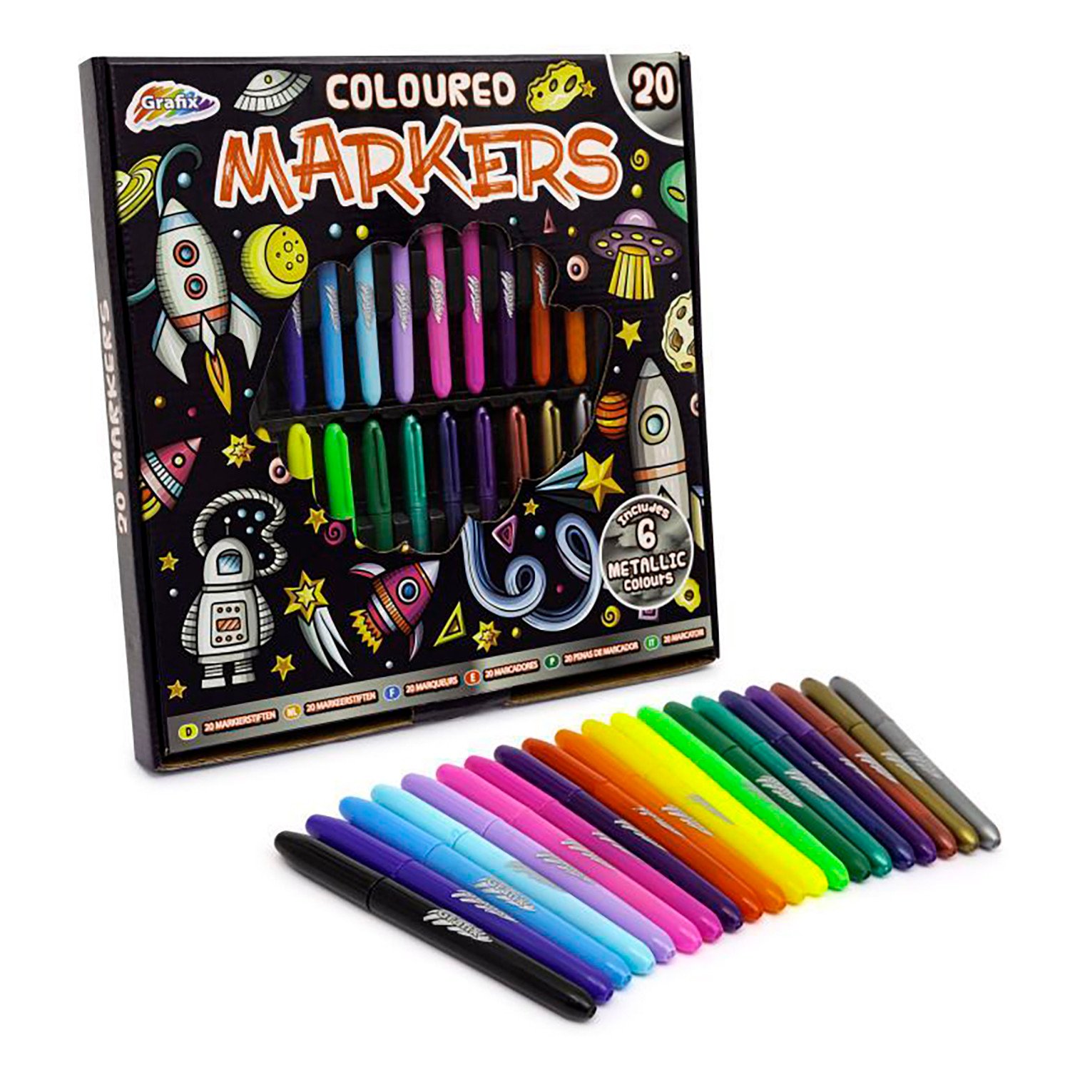 Grafix Matt and Metallic Marker Pen 20 Pack Image