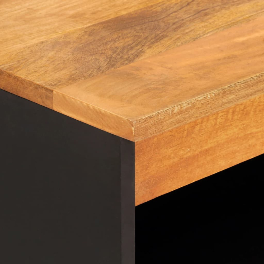 vidaXL 2 Door Single Shelf Brown and Black Side Cabinet Image 7