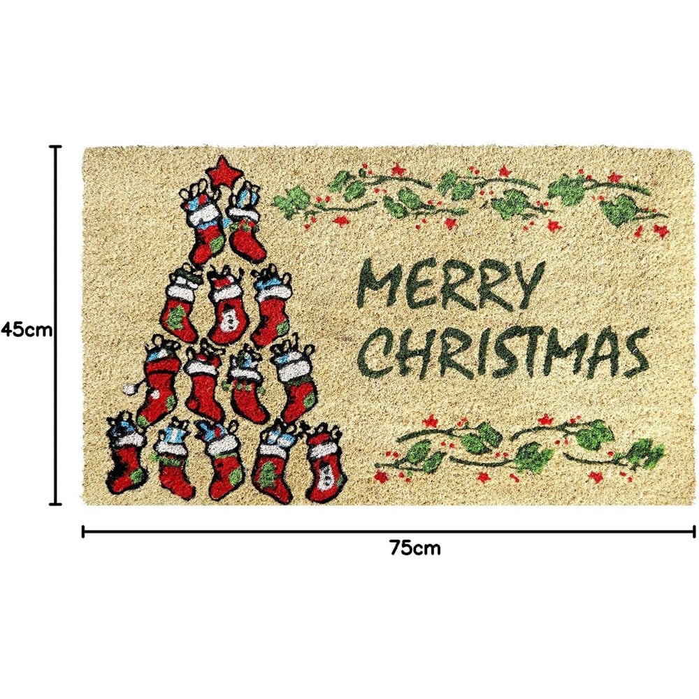 Coco & Coir Socks Xmas Coir Door Mat 45 x 75cm Image 6