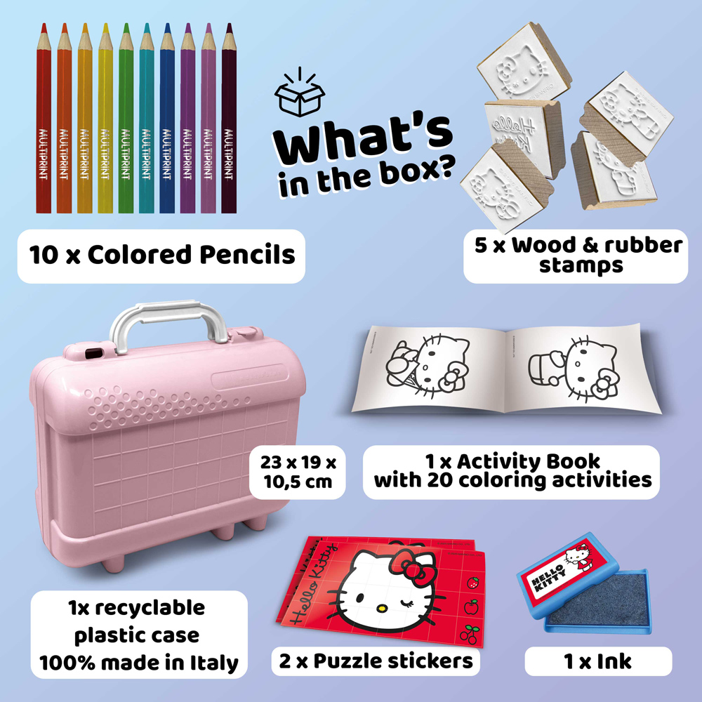 Multiprint Hello Kitty Kids Travel Colouring and Stamp Set Image 2