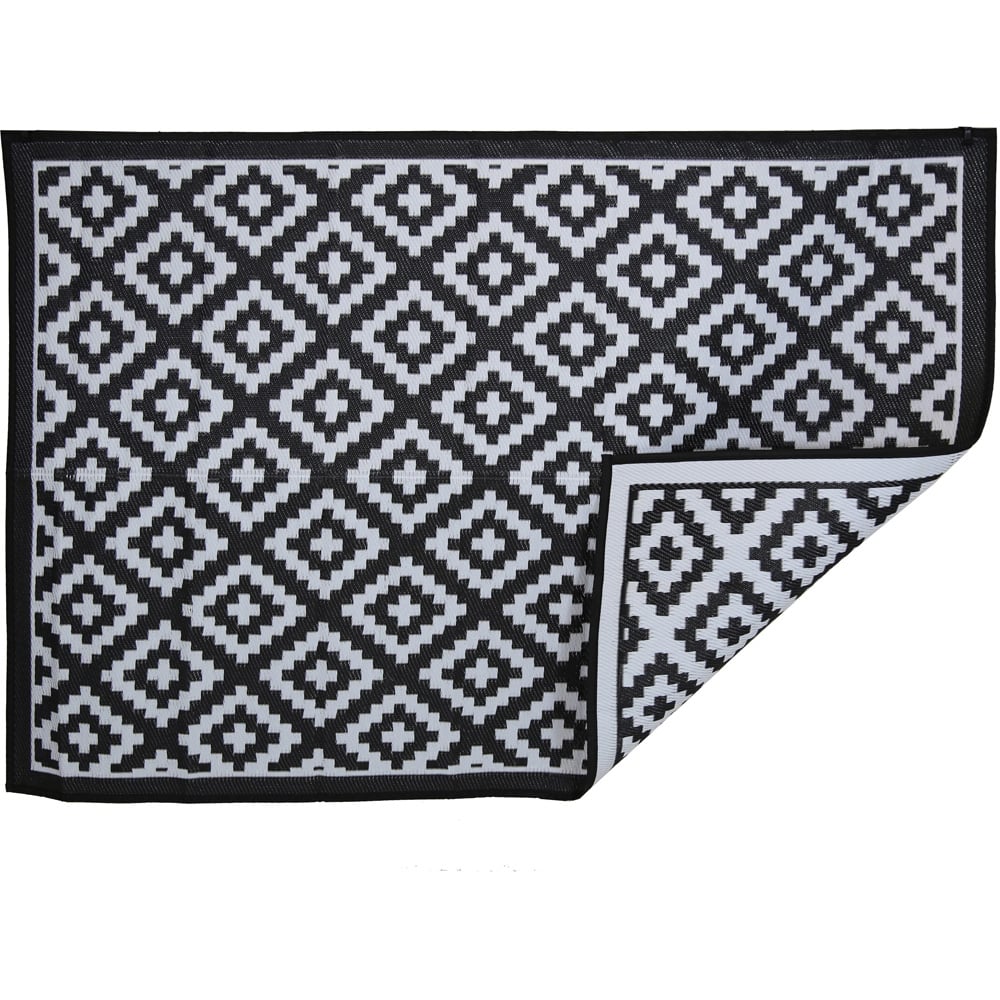 Charles Bentley Diamond Pattern Lightweight Waterproof Indoor/Patio Large Rug Image 3