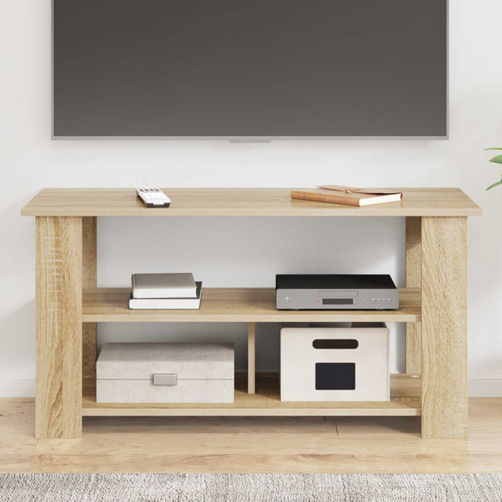 vidaXL 2 Shelf Sonoma Oak Wide TV Stand Image 1