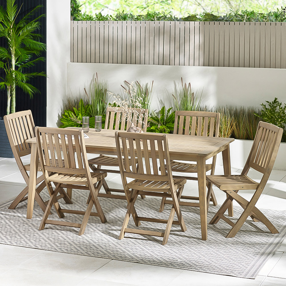 Furniturebox Metz + Essen 6 Seater Wooden Outdoor Dining Set Image 1