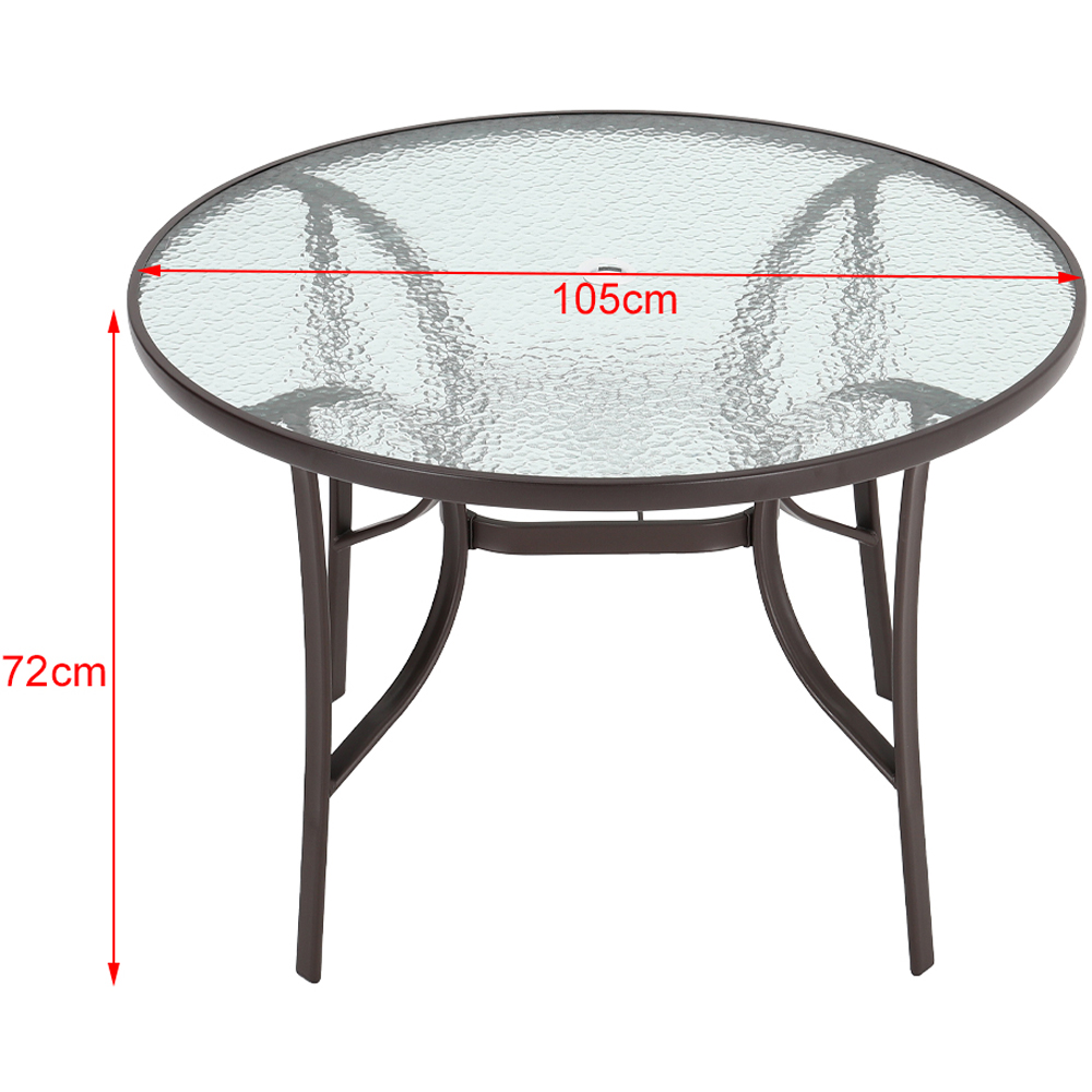 Living and Home 2 Seater Tempered Glass Coffee Table with Parasol Hole Image 8