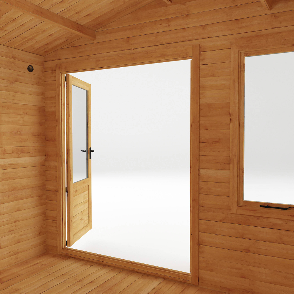 Mercia 10.8 x 9.8ft Double Door Wooden Apex Log Cabin Image 5