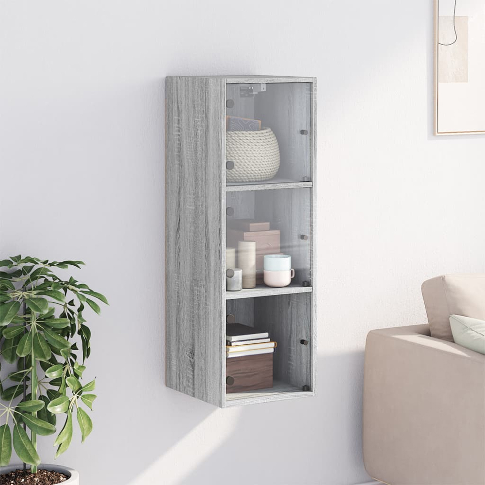 vidaXL 3 Door Grey Sonoma Oak Wall Cabinet Image 9