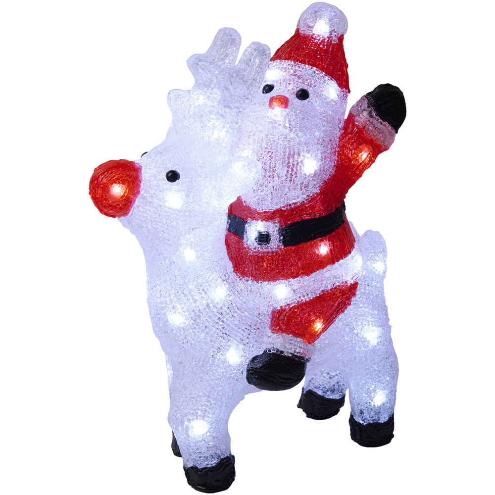 Acrylic Santa and Reindeer Decoration Image 4