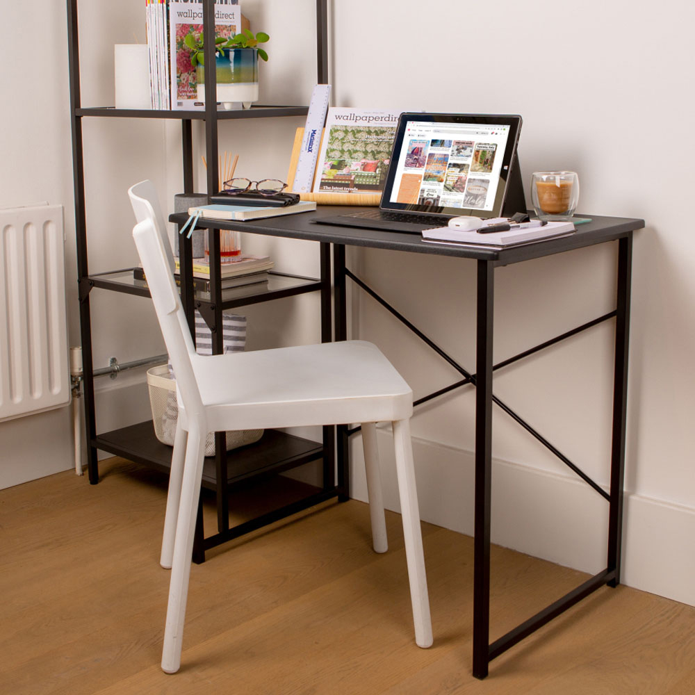 Harbour Housewares Wooden Computer Desk Black Image 4
