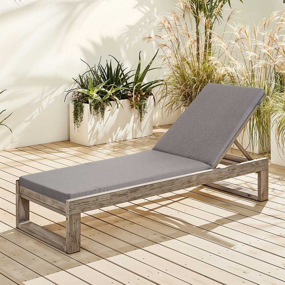 Living and Home Grey Outdoor Sun Lounge Chair Cushion 71 x 112 x 54cm Image 7