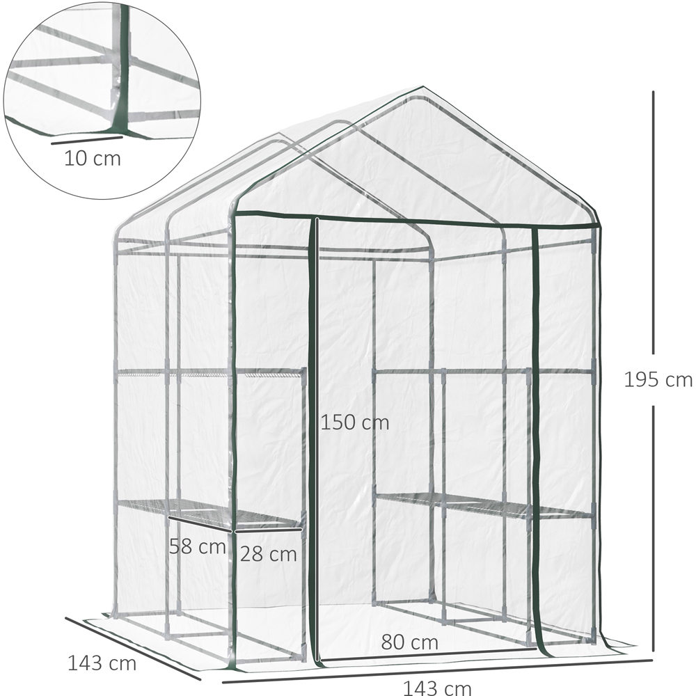 Outsunny Steel 4.7 x 4.7ft Walk In Greenhouse Image 8