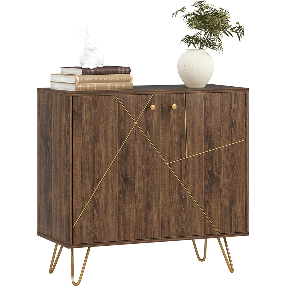 HOMCOM Brown Kitchen Sideboard Storage Cabinet Image 2