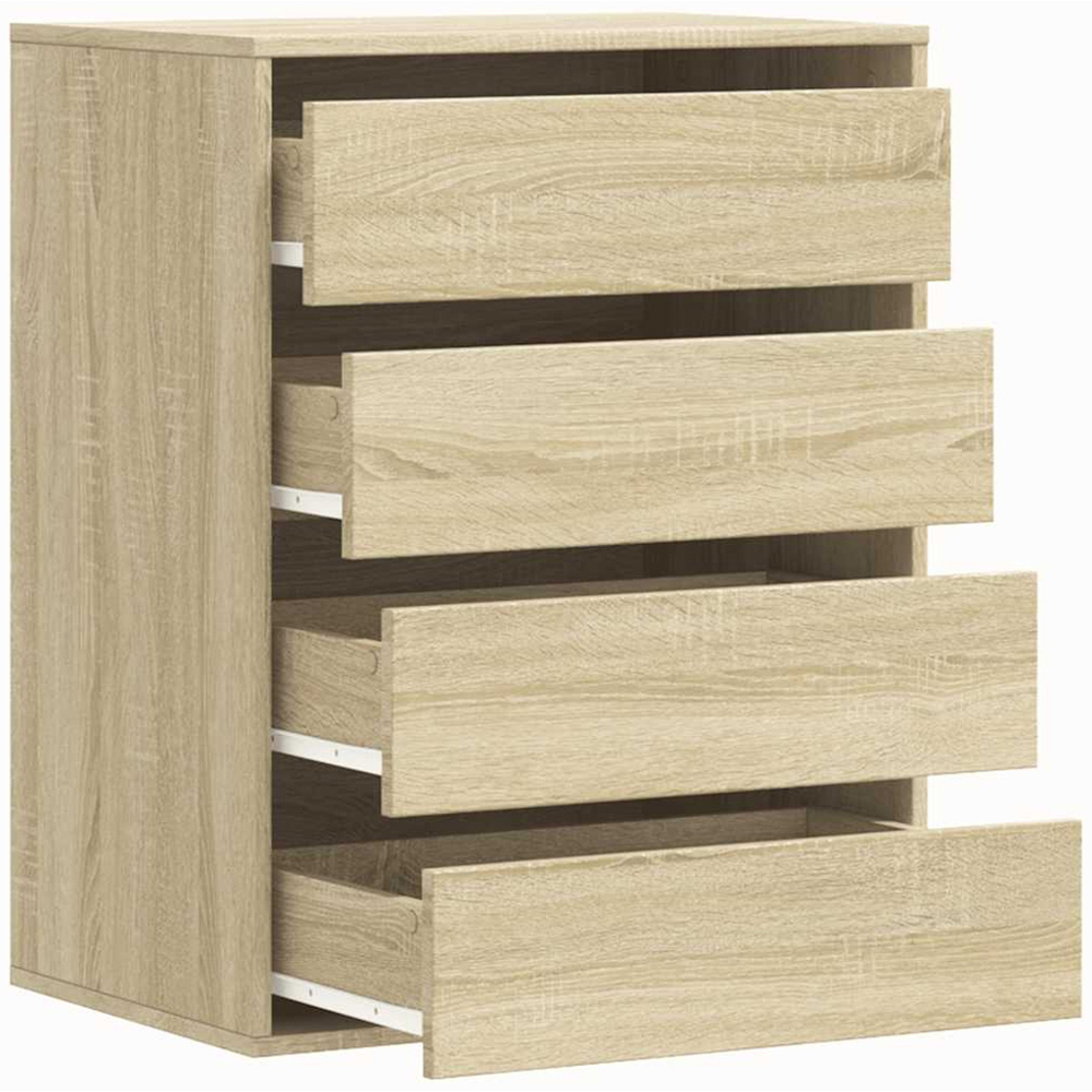 vidaXL 4 Drawer Artisanal Oak Wooden Chest of Drawers Image 5