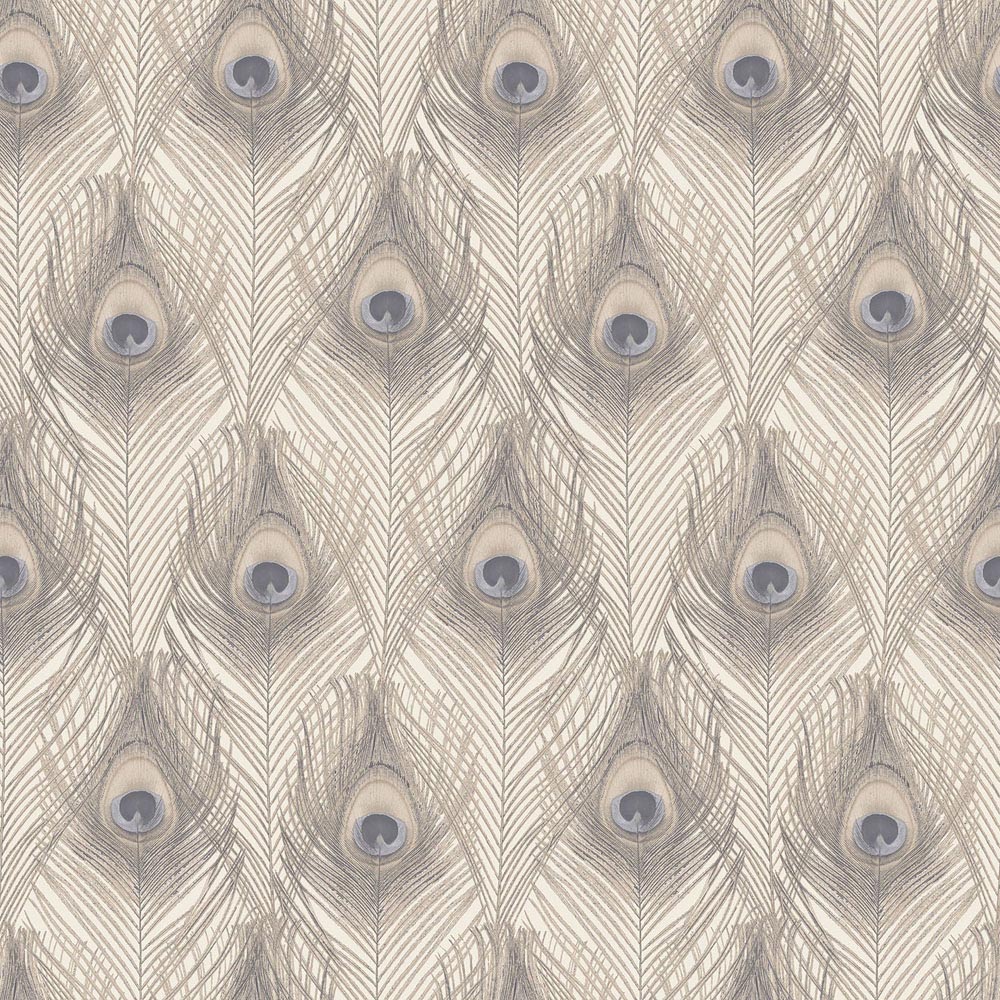 Galerie Organic Textures Peacock Feathers Beige Wallpaper Image 1